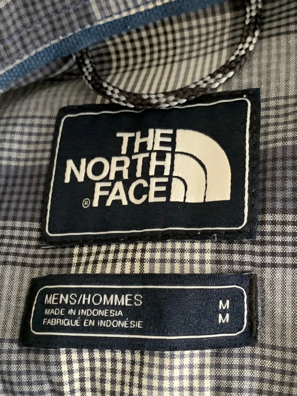 THE NORTH FACE Men’s Gray Blue Cream Plaid Short Sleeve Button Down Shirt